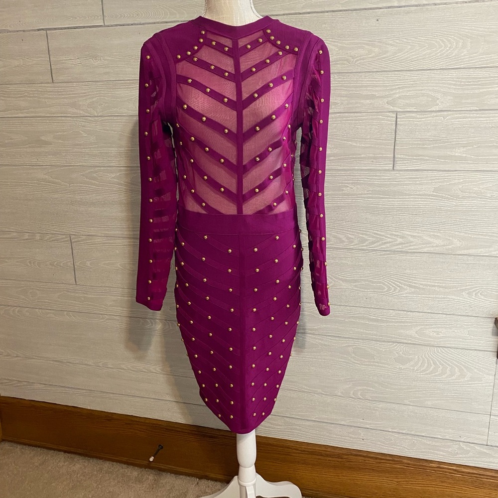 Pink body dress. Size XS with gold studs